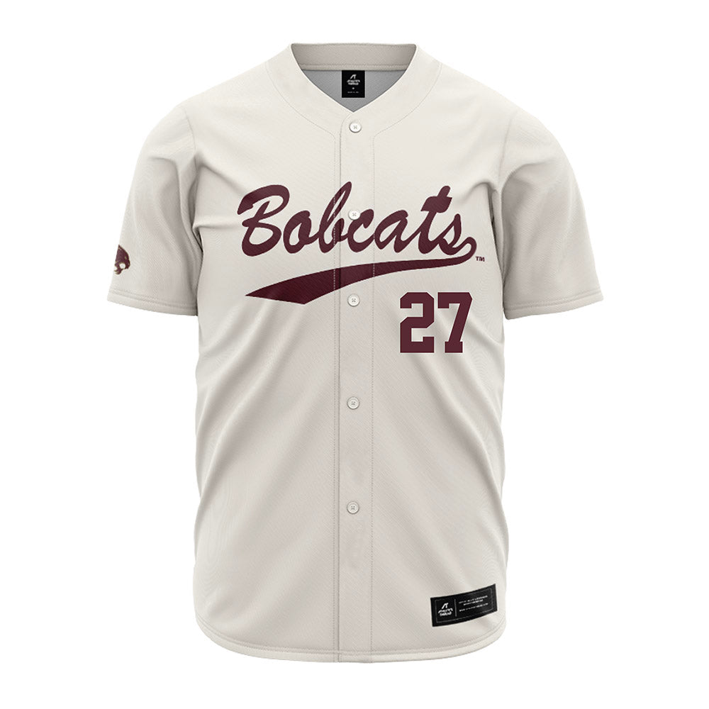Texas State - NCAA Baseball : Coy DeFury - Cream Jersey-0