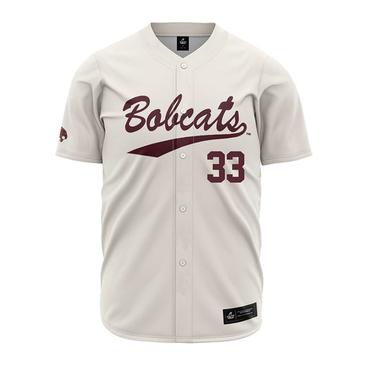 Texas State - NCAA Baseball : Manny Salas - Cream Jersey-0