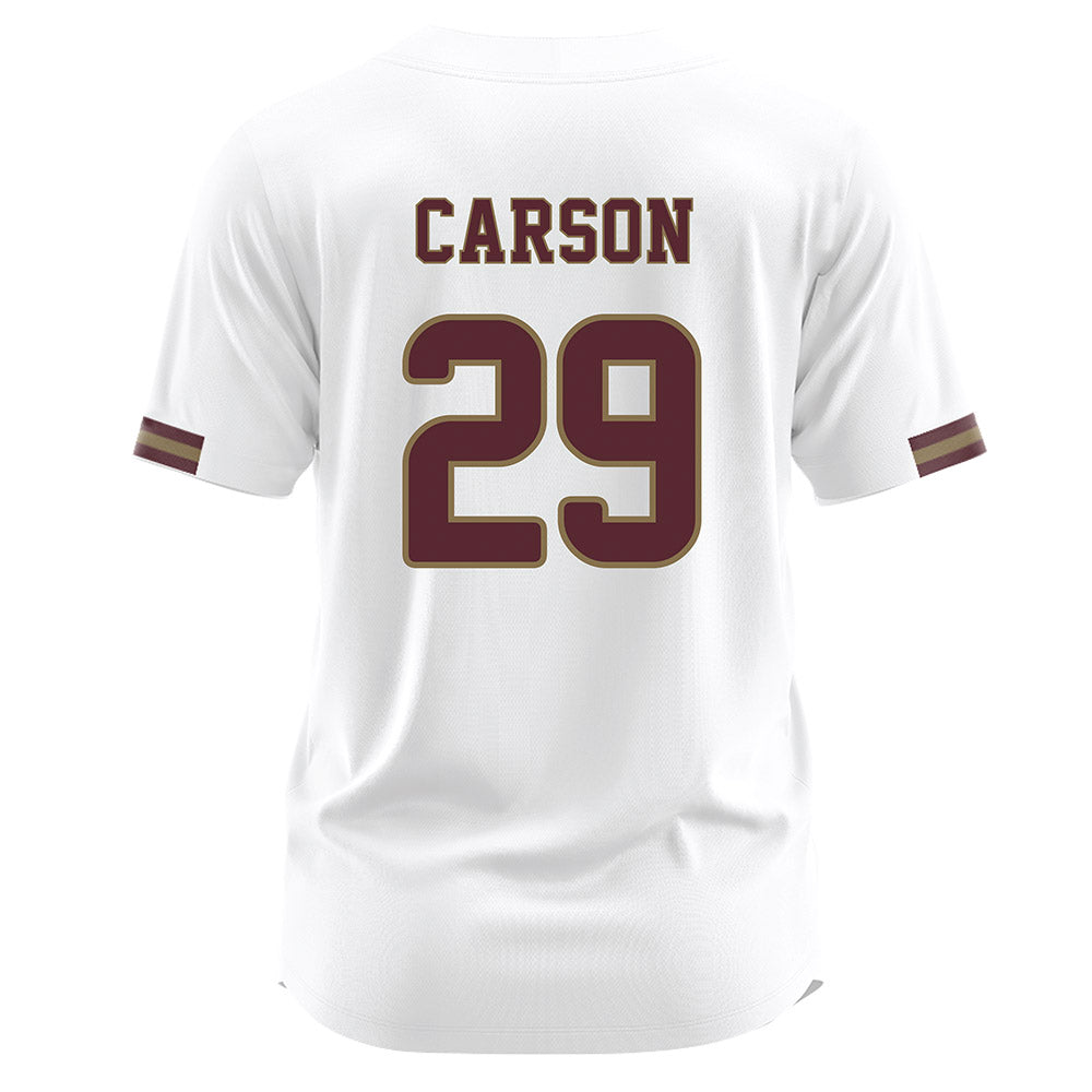 Texas State - NCAA Baseball : Tanner Carson - White Jersey-1