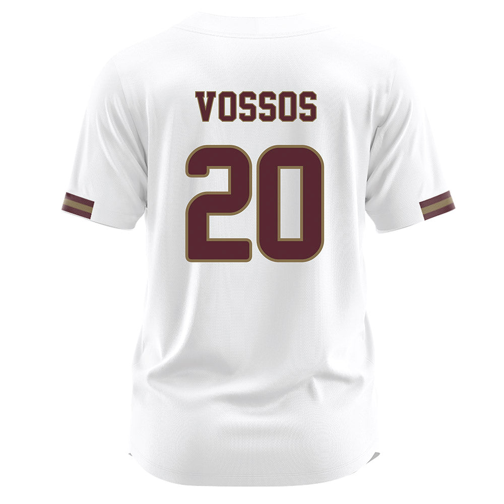 Texas State - NCAA Baseball : Justin Vossos - White Jersey-1