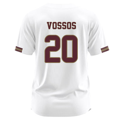 Texas State - NCAA Baseball : Justin Vossos - White Jersey-1