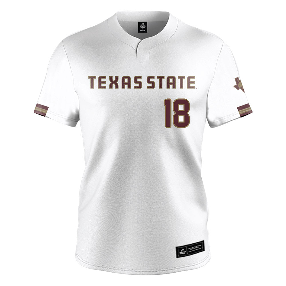 Texas State - NCAA Baseball : John Alkire - White Jersey