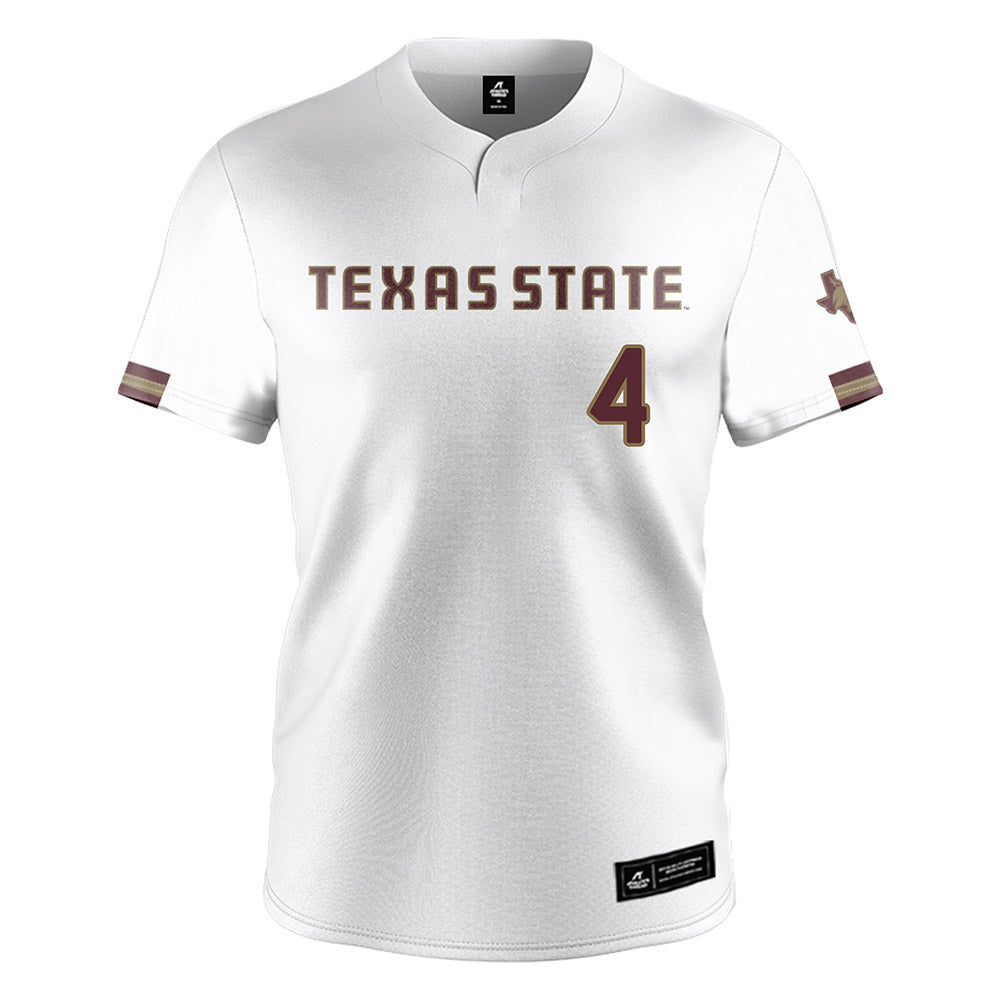 Texas State - NCAA Baseball : Alec Beversdorf - White Jersey-0
