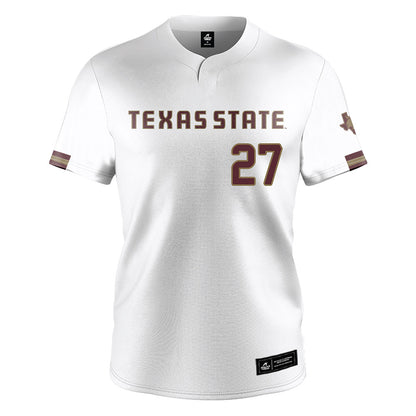 Texas State - NCAA Baseball : Coy DeFury - White Jersey-0