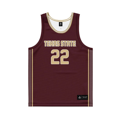Texas State - NCAA Women's Basketball : Mia Galbraith - Maroon Basketball Jersey-0