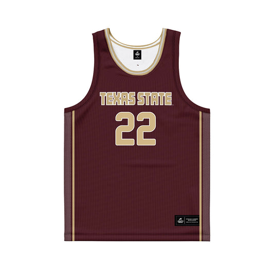 Texas State - NCAA Women's Basketball : Mia Galbraith - Maroon Basketball Jersey-0