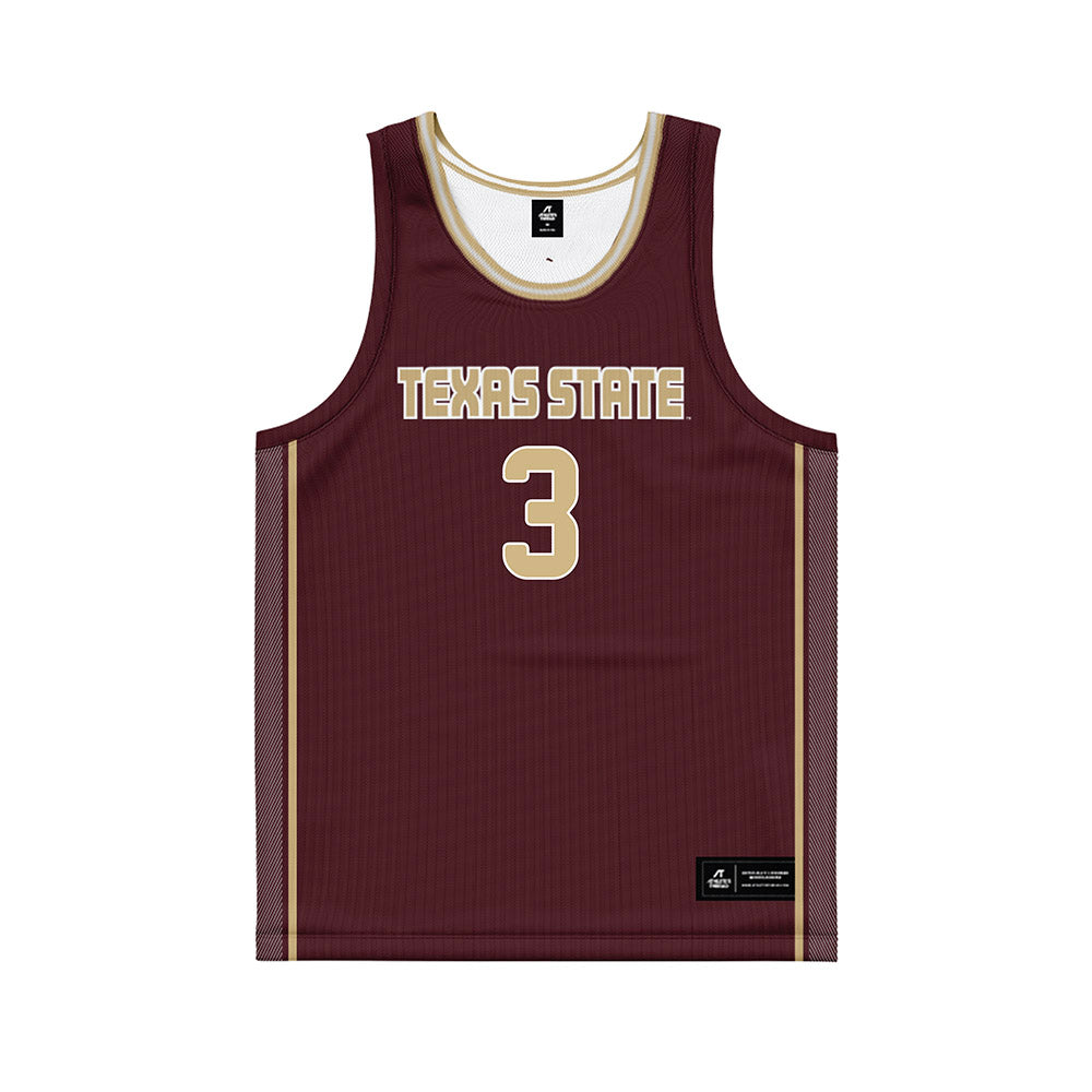 Texas State - NCAA Women's Basketball : Saniya Burks - Maroon Basketball Jersey-0