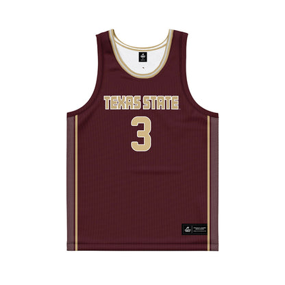 Texas State - NCAA Women's Basketball : Saniya Burks - Maroon Basketball Jersey-0