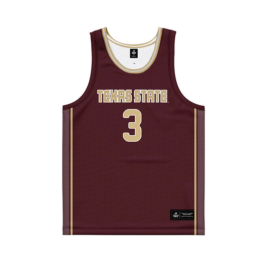 Texas State - NCAA Women's Basketball : Saniya Burks - Maroon Basketball Jersey-0