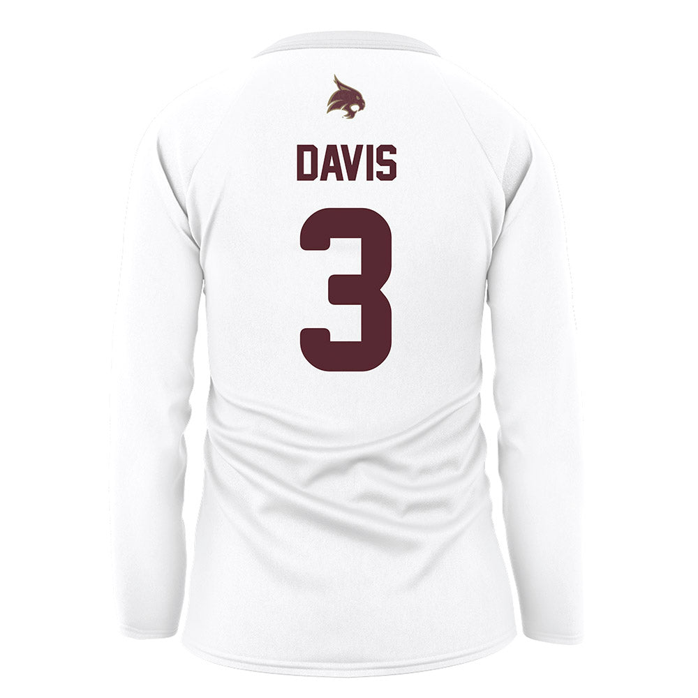 Texas State - NCAA Women's Volleyball : Kaitlyn Davis - White Volleyball Jersey