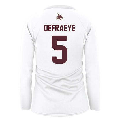 Texas State - NCAA Women's Volleyball : Jade Defraeye - White Volleyball Jersey