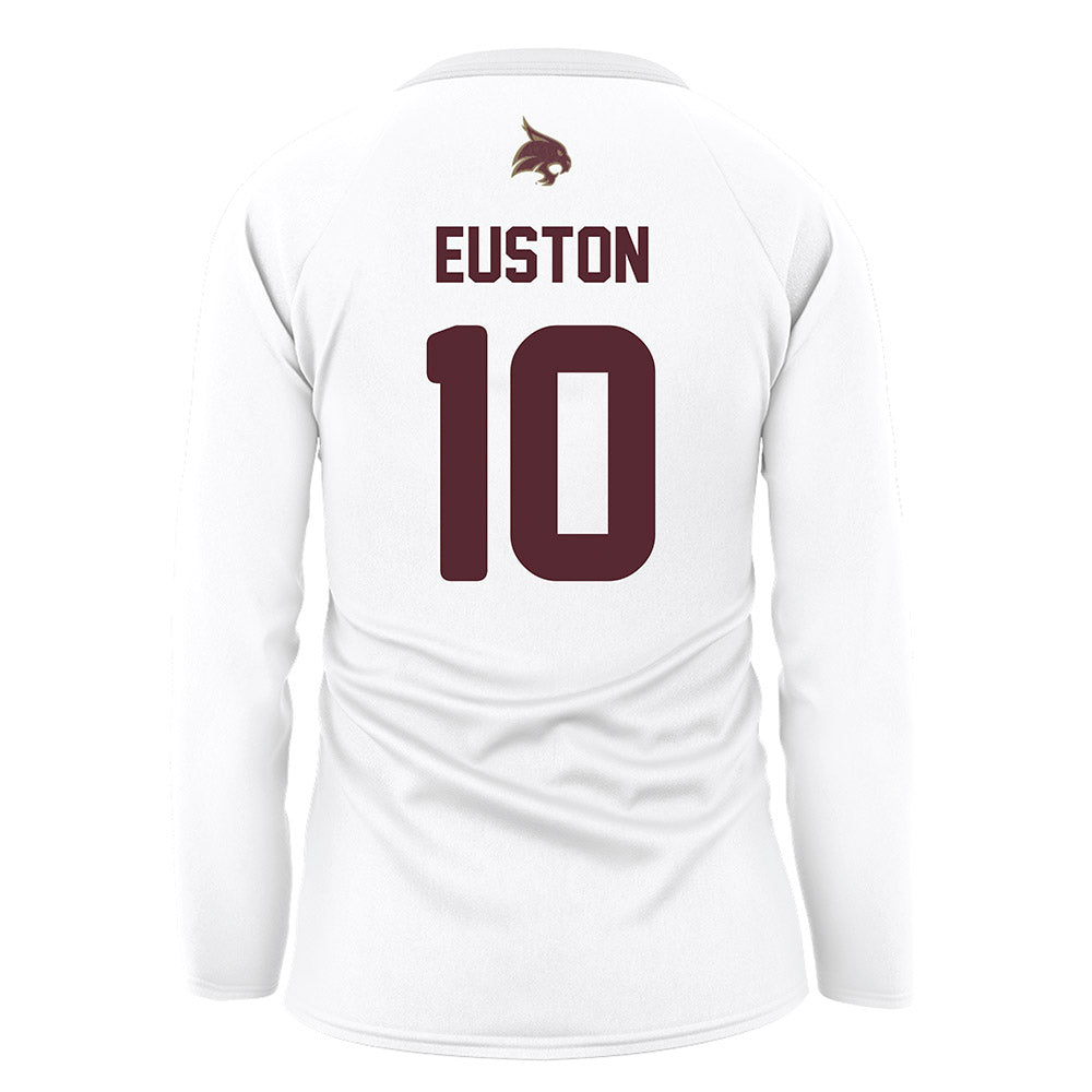Texas State - NCAA Women's Volleyball : Ashley Euston - White Volleyball Jersey-1
