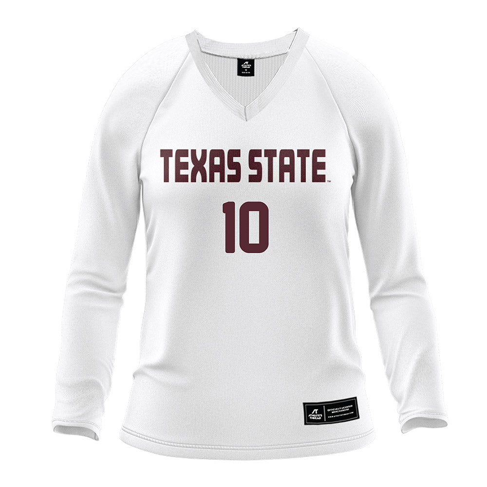 Texas State - NCAA Women's Volleyball : Ashley Euston - White Volleyball Jersey-0