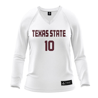 Texas State - NCAA Women's Volleyball : Ashley Euston - White Volleyball Jersey-0
