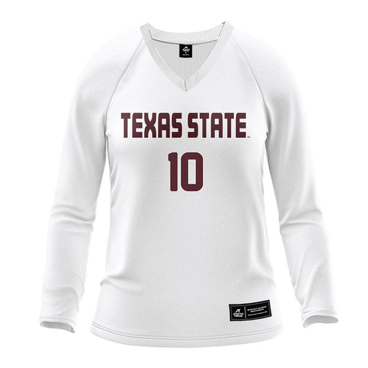 Texas State - NCAA Women's Volleyball : Ashley Euston - White Volleyball Jersey-0