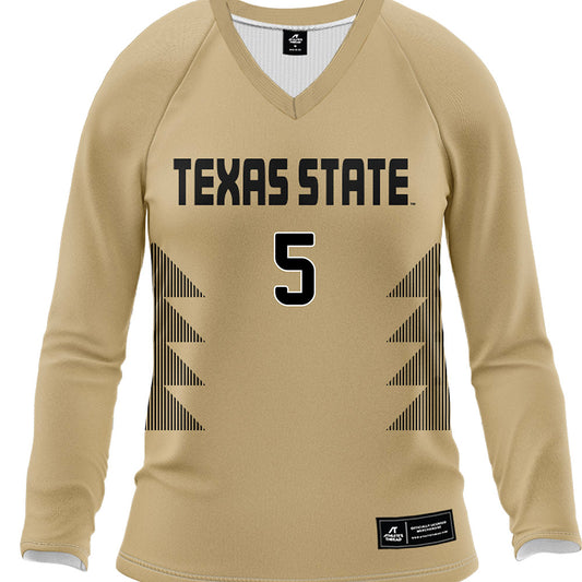 Texas State - NCAA Women's Soccer : Sadie Guzman - Gold Soccer Jersey-0