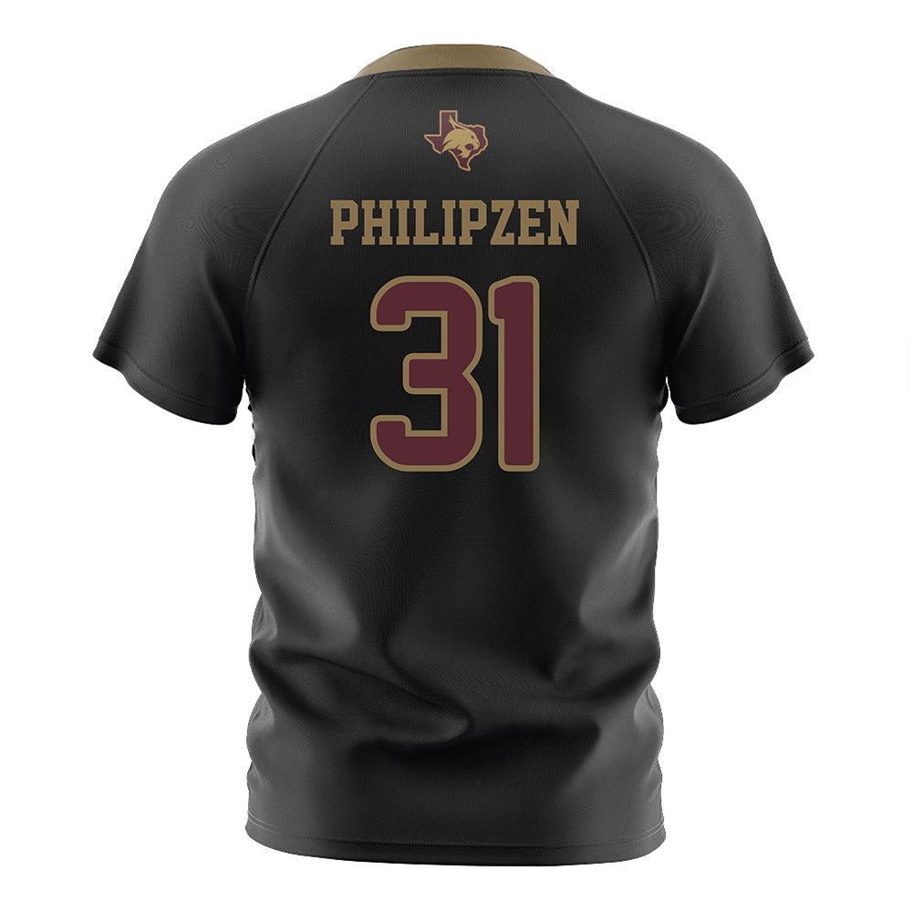 Texas State - NCAA Women's Soccer : Marie Philipzen - Black Soccer Jersey-1