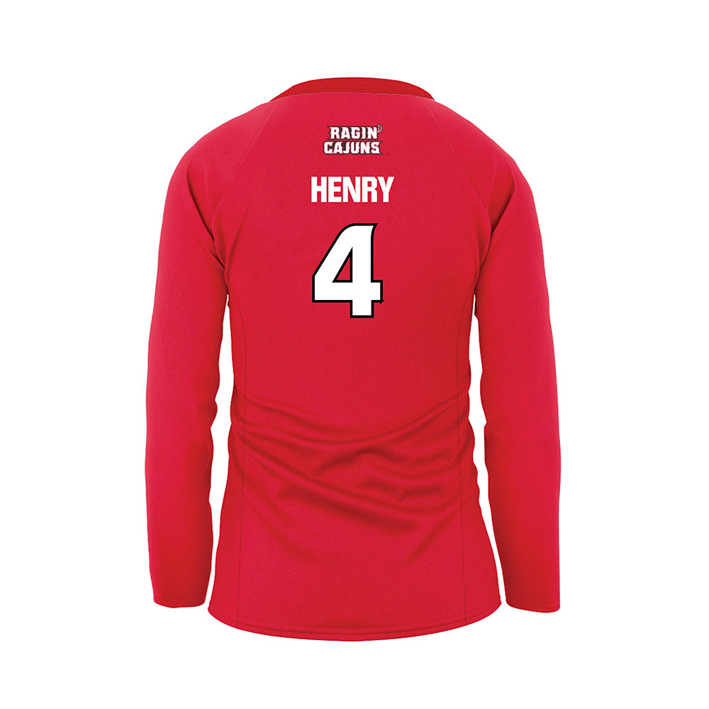 Louisiana - NCAA Women's Volleyball : Lindsey Henry - Red Volleyball Jersey-1