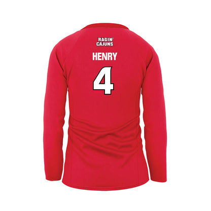 Louisiana - NCAA Women's Volleyball : Lindsey Henry - Red Volleyball Jersey-1