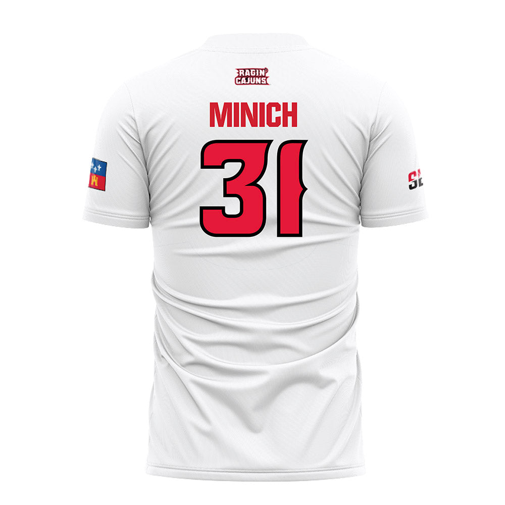 Louisiana - NCAA Women's Soccer : Laine Minich - White Soccer Jersey-1