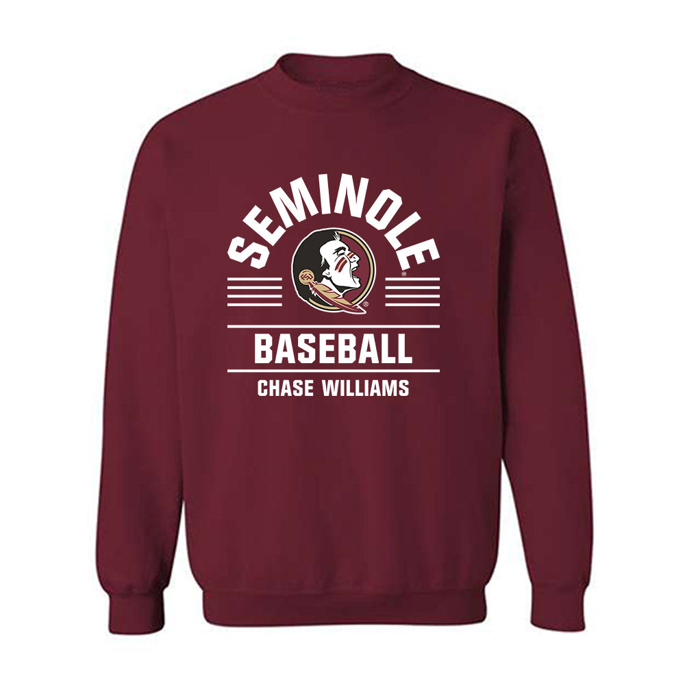 FSU - NCAA Baseball : Chase Williams - Classic Fashion Shersey Crewneck Sweatshirt-0