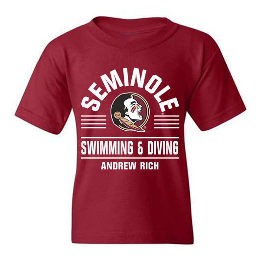 FSU - NCAA Men's Swimming & Diving : Andrew Rich - Classic Fashion Shersey Youth T-Shirt