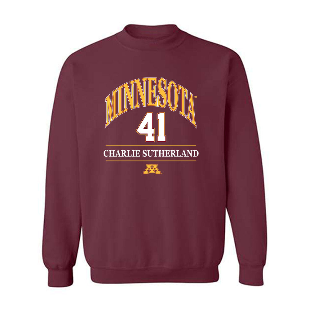 Minnesota - NCAA Baseball : Charlie Sutherland - Classic Fashion Shersey Crewneck Sweatshirt-0