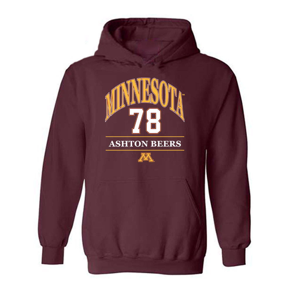 Minnesota - NCAA Football : Ashton Beers - Classic Fashion Shersey Hooded Sweatshirt-0
