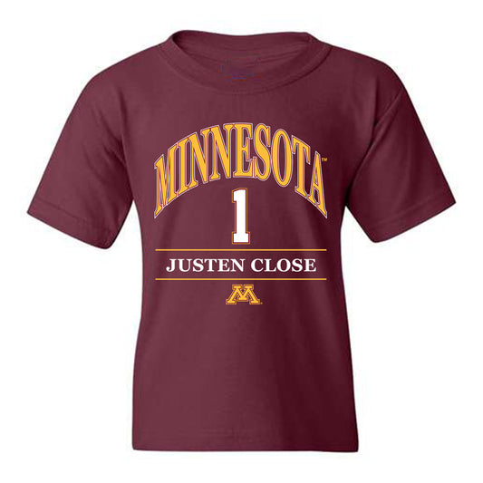 Minnesota - NCAA Men's Ice Hockey : Justen Close - Classic Fashion Shersey Youth T-Shirt