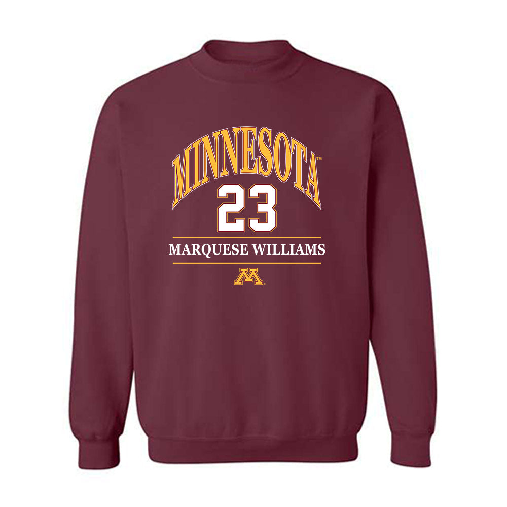 Minnesota - NCAA Football : Marquese Williams - Classic Fashion Shersey Crewneck Sweatshirt