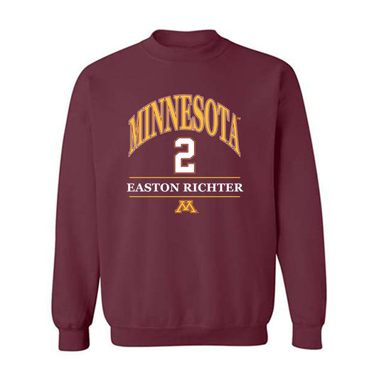 Minnesota - NCAA Baseball : Easton Richter - Classic Fashion Shersey Crewneck Sweatshirt-0