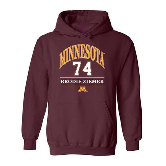 Minnesota - NCAA Men's Ice Hockey : Brodie Ziemer - Classic Fashion Shersey Hooded Sweatshirt-0