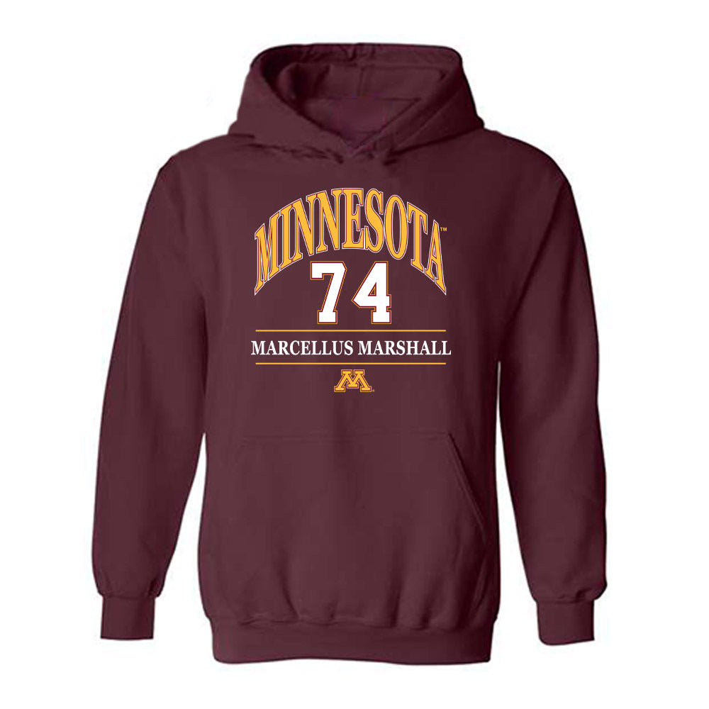 Minnesota - NCAA Football : Marcellus Marshall - Classic Fashion Shersey Hooded Sweatshirt-0