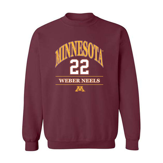 Minnesota - NCAA Baseball : Weber Neels - Classic Fashion Shersey Crewneck Sweatshirt-0