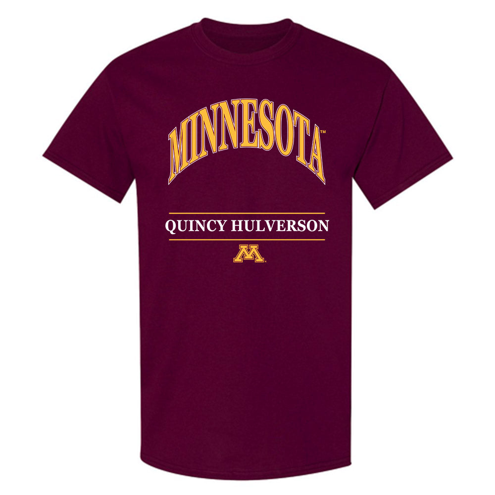 Minnesota - NCAA Wrestling : Quincy Hulverson - Classic Fashion Shersey T-Shirt-0