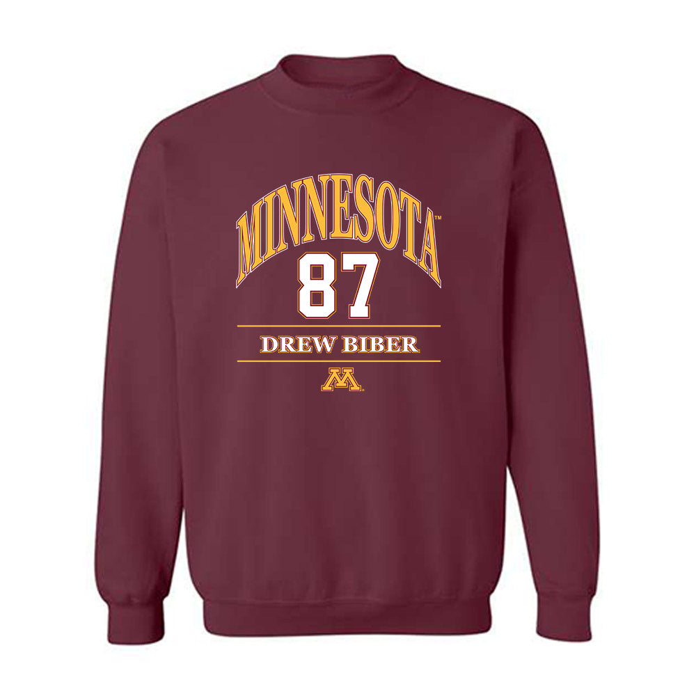 Minnesota - NCAA Football : Drew Biber - Classic Fashion Shersey Crewneck Sweatshirt-0