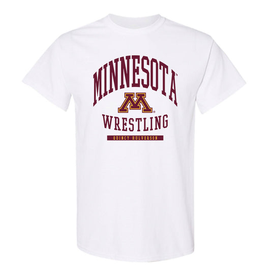 Minnesota - NCAA Wrestling : Quincy Hulverson - Classic Fashion Shersey T-Shirt-0