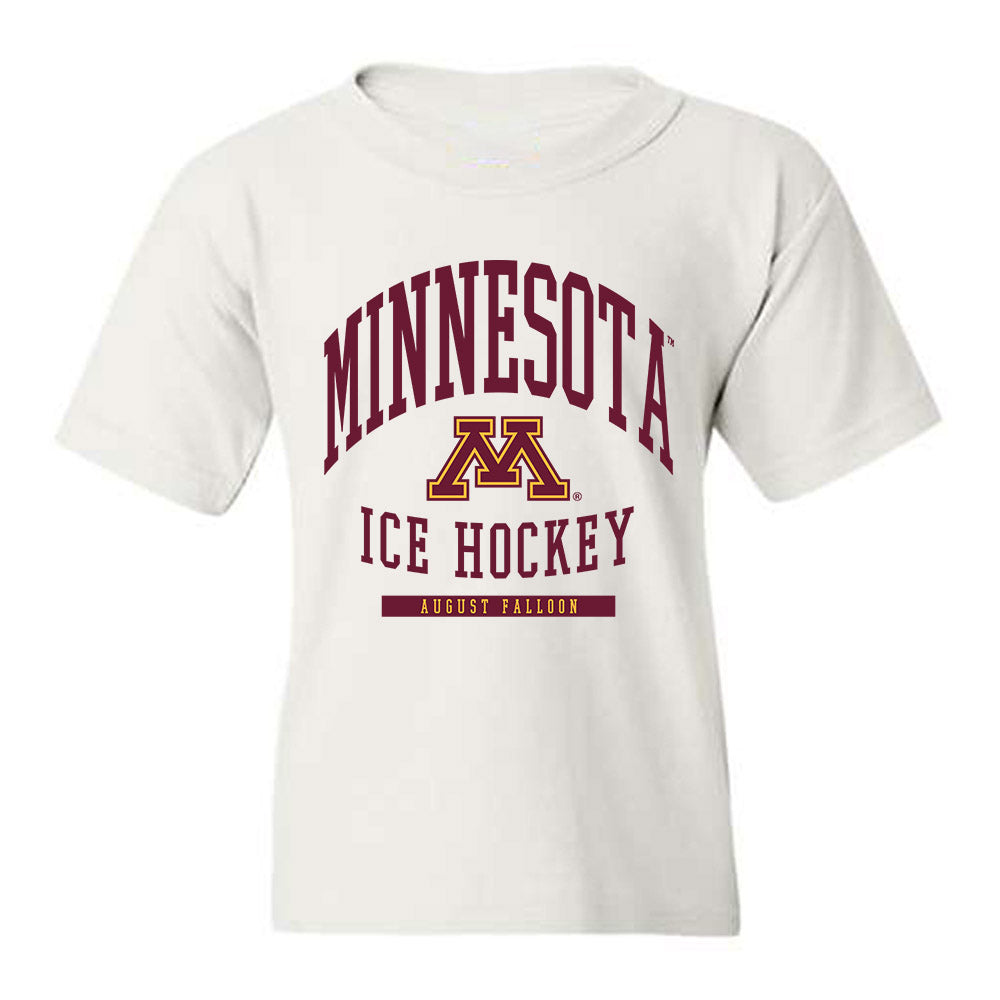 Minnesota - NCAA Men's Ice Hockey : August Falloon - Classic Fashion Shersey Youth T-Shirt-0