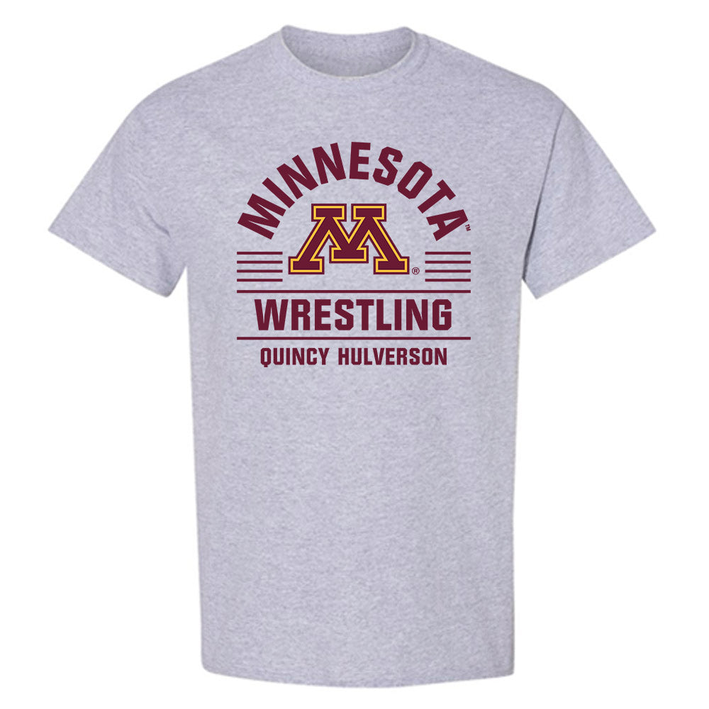 Minnesota - NCAA Wrestling : Quincy Hulverson - Classic Fashion Shersey T-Shirt-0