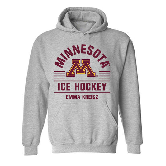 Minnesota - NCAA Women's Ice Hockey : Emma Kreisz - Classic Fashion Shersey Hooded Sweatshirt-0