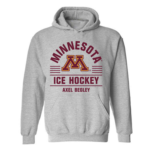 Minnesota - NCAA Men's Ice Hockey : Axel Begley - Classic Fashion Shersey Hooded Sweatshirt-0