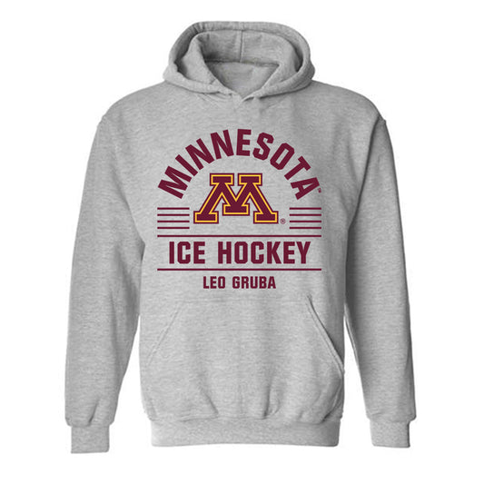 Minnesota - NCAA Men's Ice Hockey : Leo Gruba - Classic Fashion Shersey Hooded Sweatshirt-0