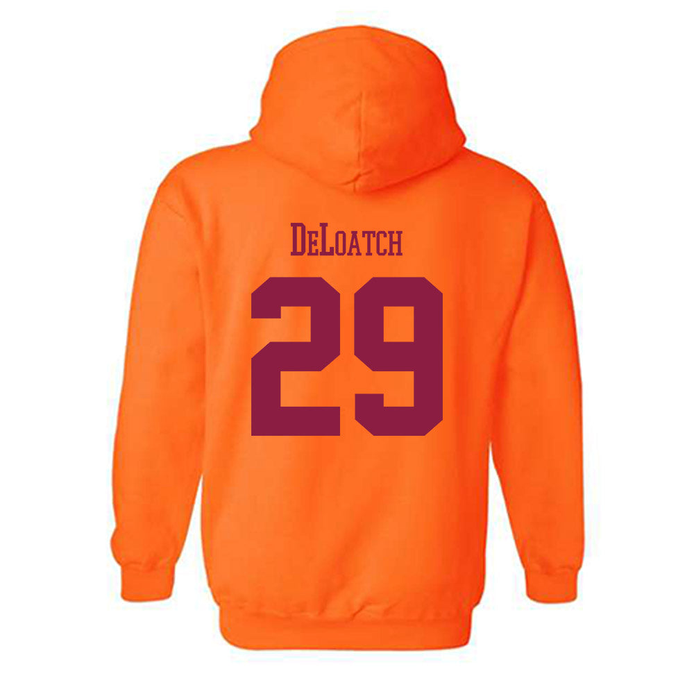 Virginia Tech - NCAA Football : Jahmari DeLoatch - Classic Fashion Shersey Hooded Sweatshirt-1