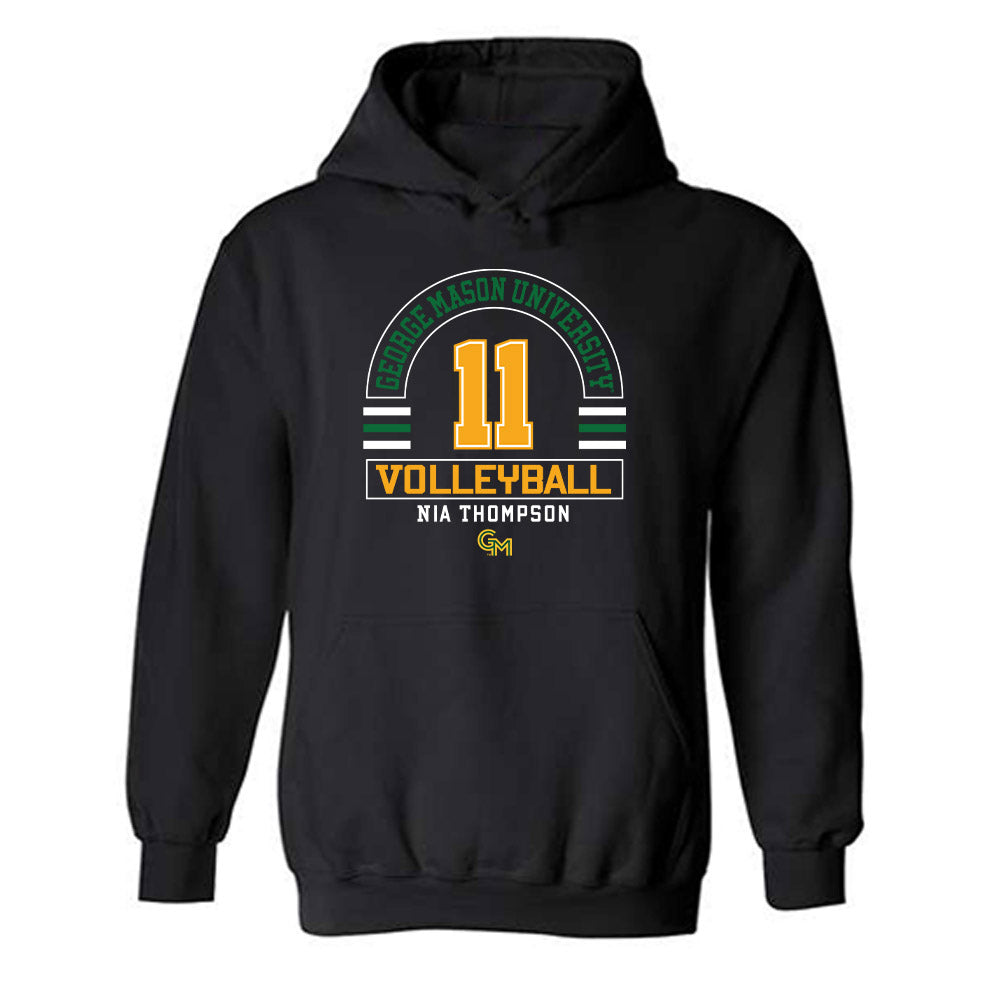GMU - NCAA Women's Volleyball : Nia Thompson - Classic Fashion Shersey Hooded Sweatshirt-0