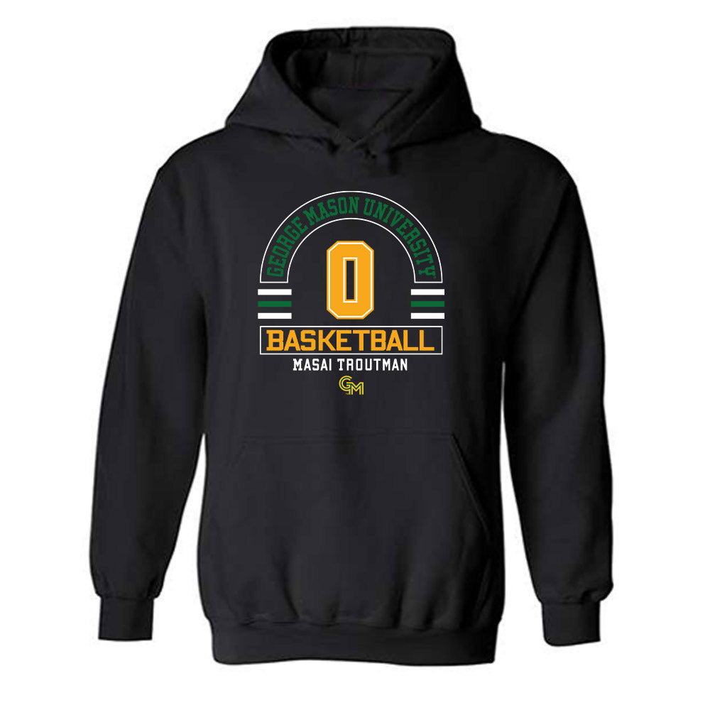GMU - NCAA Men's Basketball : Masai Troutman - Classic Fashion Shersey Hooded Sweatshirt-0