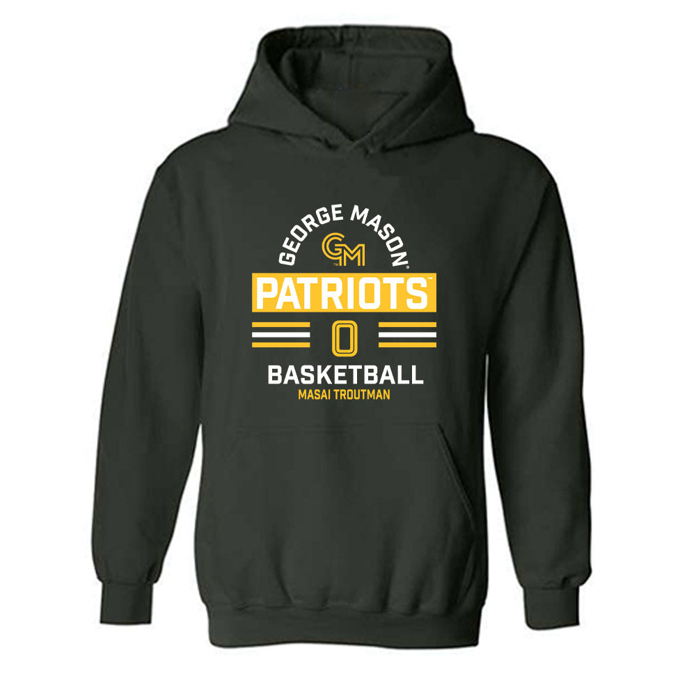 GMU - NCAA Men's Basketball : Masai Troutman - Classic Fashion Shersey Hooded Sweatshirt-0