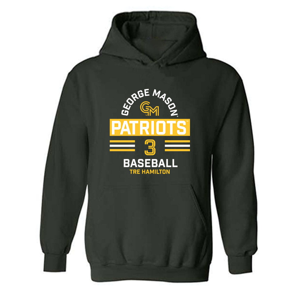 GMU - NCAA Baseball : Tre Hamilton - Classic Fashion Shersey Hooded Sweatshirt-0