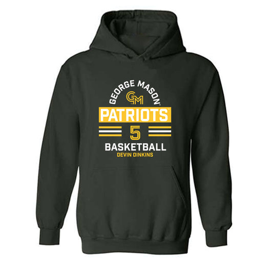 GMU - NCAA Men's Basketball : Devin Dinkins - Classic Fashion Shersey Hooded Sweatshirt-0
