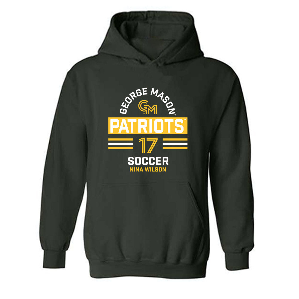 GMU - NCAA Women's Soccer : Nina Wilson - Classic Fashion Shersey Hooded Sweatshirt-0