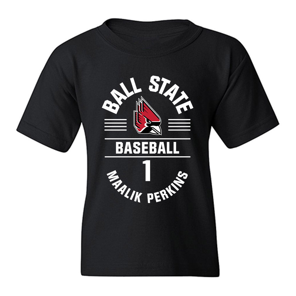 Ball State - NCAA Baseball : Maalik Perkins - Classic Fashion Shersey Youth T-Shirt-0